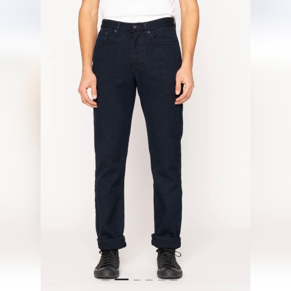 EUC Men's Naked and Famous Weird Guy Sashiko Japanese Denim Jeans - Waist 33